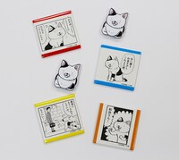 「ツブのつぶやきマグネット」（全4種）と「ほっこりマグネット」（全1種）。