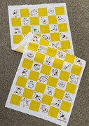 「市松格子にツブがいっぱい手ぬぐい」（やまぶき）