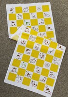 「市松格子にツブがいっぱい手ぬぐい」（やまぶき）