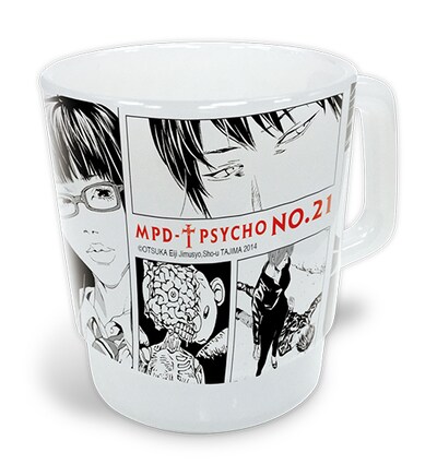 「多重人格探偵サイコ」特製スタッキングマグ。※写真はデザイン中のもの