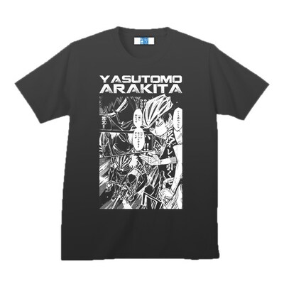 「弱虫ペダル インパクトシーン Ｔシャツ 箱根学園 / 荒北靖友」ブラック