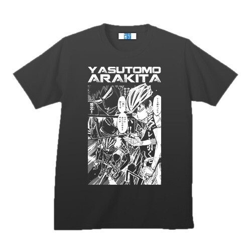 「弱虫ペダル インパクトシーン Ｔシャツ 箱根学園 / 荒北靖友」ブラック