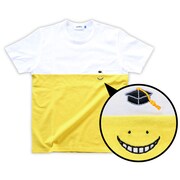 「暗殺教室×ALOYE 2 殺せんせー刺繍Tシャツ」（ホワイト×イエロー）胸元には殺せんせーが刺繍であしらわれている。(c)松井優征／集英社・アニメ「暗殺教室」製作委員会