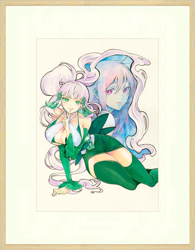 「かみさまドロップ」直筆サイン入り複製カラー原画（Bタイプ）の額装イメージ。