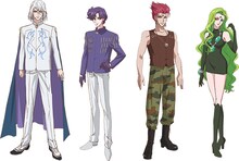 ブラック・ムーン一味の設定画。（左から）デマンド、サフィール、ルベウス、エスメロード。(c)武内直子・PNP・講談社・東映アニメーション