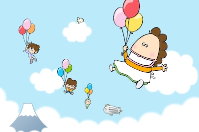 リニューアルされた「あたしンちWEB」の背景イラスト。