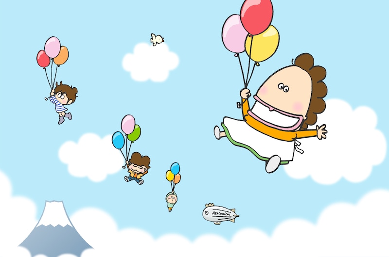 リニューアルされた「あたしンちWEB」の背景イラスト。