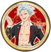 抽選クジ「ホークオーナーズ シャッフルプレゼント」より、C賞「看板娘 エリザベスプレゼント賞缶バッジ75φ」。