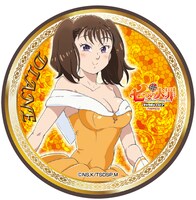 抽選クジ「ホークオーナーズ シャッフルプレゼント」より、C賞「看板娘 エリザベスプレゼント賞缶バッジ75φ」。