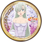 抽選クジ「ホークオーナーズ シャッフルプレゼント」より、C賞「看板娘 エリザベスプレゼント賞缶バッジ75φ」。