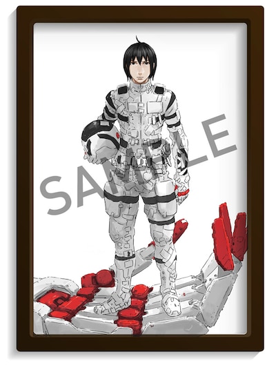 公開劇場で入場者にプレゼントされる複製原画。画像は谷風長道を描いたもの。(c)TSUTOMU NIHEI・KODANSHA/KOS PRODUCTION COMMITTEE.