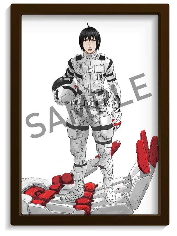 公開劇場で入場者にプレゼントされる複製原画。画像は谷風長道を描いたもの。(c)TSUTOMU NIHEI・KODANSHA/KOS PRODUCTION COMMITTEE.