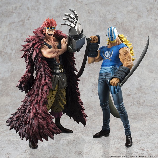 「Portrait.Of.Pirates ワンピース“LIMITED EDITION” ユースタス・“キャプテン”キッド」と「Portrait.Of.Pirates ワンピース“LIMITED EDITION” キラー」。(c)尾田栄一郎／集英社・フジテレビ・東映アニメーション