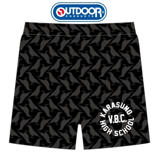 「ハイキュー!!」x「OUTDOOR PRODUCTS」コラボトランクスカラス柄（モノ）のイメージ。(c)古舘春一／集英社・「ハイキュー!!」製作委員会・MBS