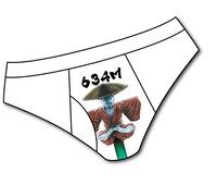 「神さまの言うとおり弐」神さまパンツセットのトランクス。※賞品の画像は制作中のブリーフ。デザインは変更になる場合がある。