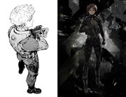 マンガ版「虐殺器官」のクラヴィス(左)とredjuiceによる原案のクラヴィス(右)  (c)Project Itoh /GENOCIDAL ORGAN