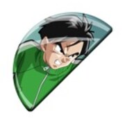 くじ引きで当たるピンバッジ、全6種のうちの1つ。