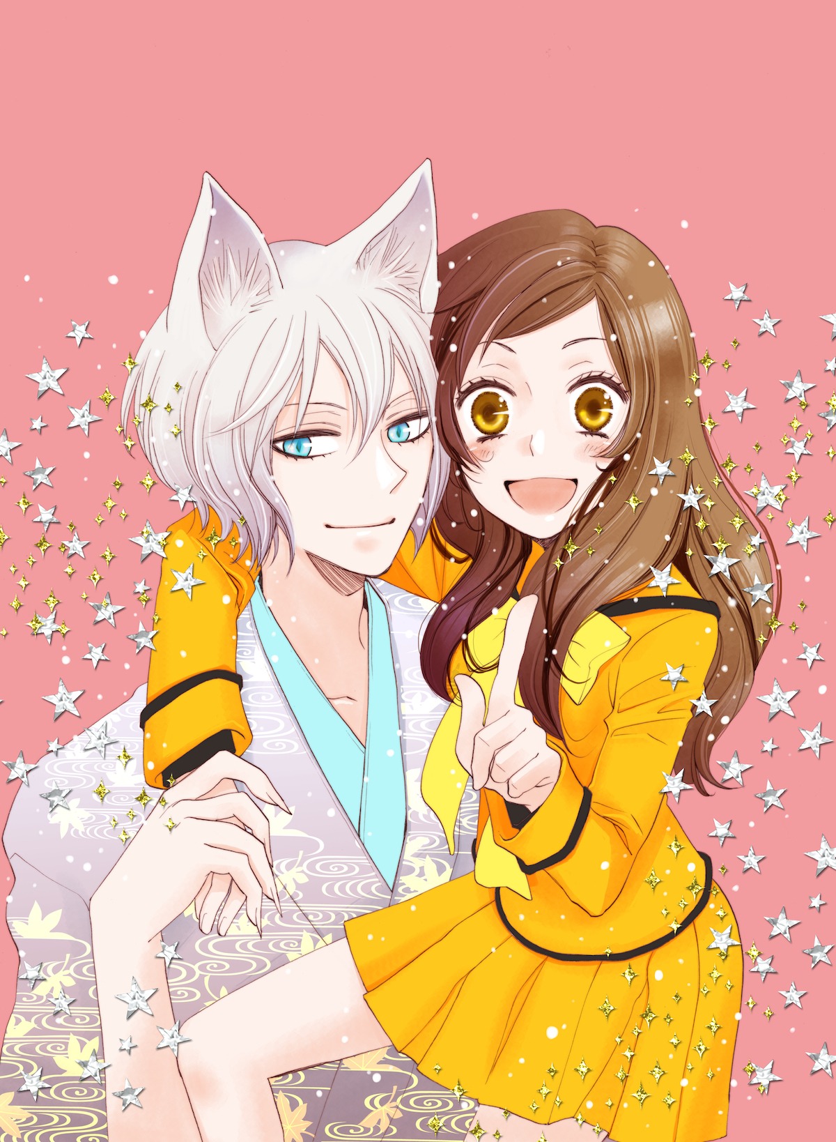 「神様はじめました」21巻の表紙イラスト。