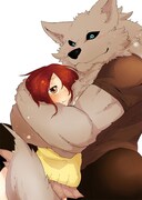 野干ツヅラ「飼い主獣人とペット女子高生」カット。単行本1巻は5月27日に発売される。