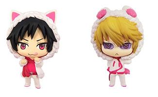 「デュラララ!!STREEEEET!! Territory ofExhibition」にて販売される臨也と静雄のデフォルメフィギュア「カラコレ2体セット」(c)2014成田良悟/ＫＡＤＯＫＡＷＡ アスキー・メディアワークス刊/池袋ダラーズ