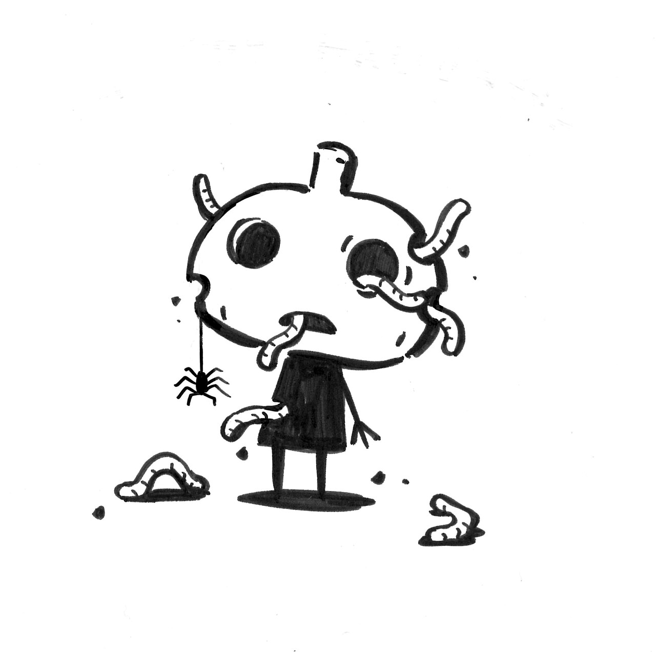 西島大介「くらやみ村 森のおばけ」展で「すべちょ」描き下ろし作も