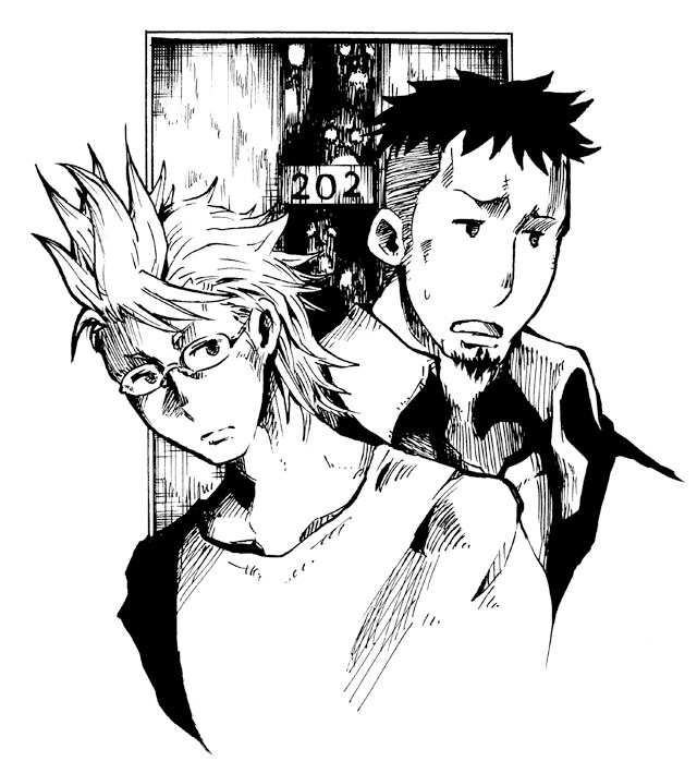 フクイタクミの読み切り「アパルト」のカット。