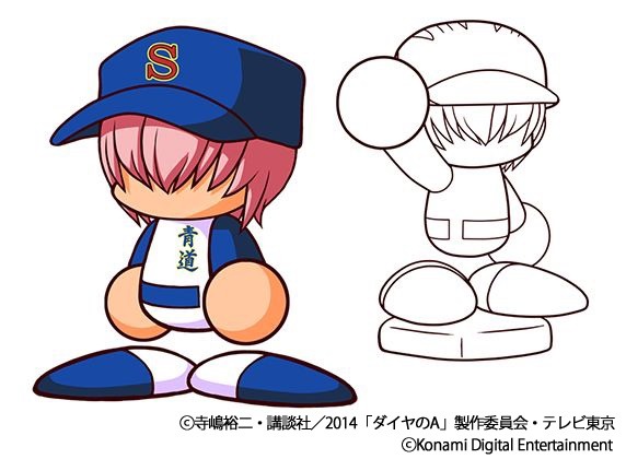 「実況パワフルプロ野球」に登場する小湊。(c)寺嶋裕二・講談社/2014「ダイヤのA」製作委員会・テレビ東京