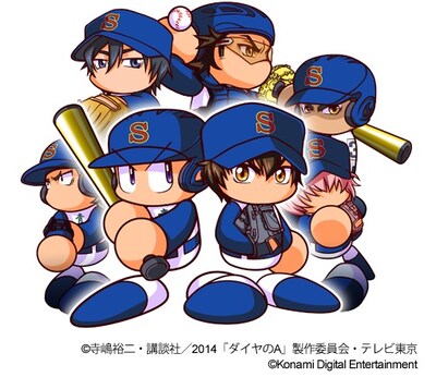 「実況パワフルプロ野球」と「ダイヤのA」のコラボビジュアル。(c)寺嶋裕二・講談社/2014「ダイヤのA」製作委員会・テレビ東京