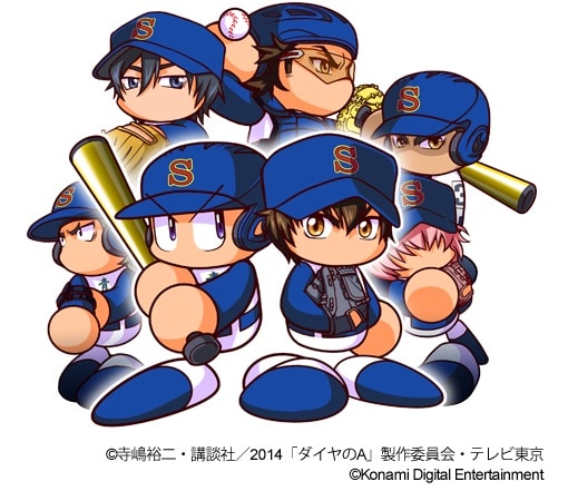 「実況パワフルプロ野球」と「ダイヤのA」のコラボビジュアル。(c)寺嶋裕二・講談社/2014「ダイヤのA」製作委員会・テレビ東京