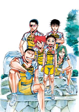 「弱虫ペダル」連載100回記念のカラーイラスト。(c)渡辺航（週刊少年チャンピオン）2008