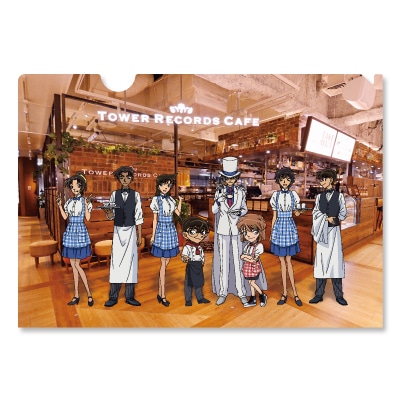 「コナンカフェ × TOWER RECORDS CAFE A4 クリアファイル」 (c)青山剛昌/小学館・読売テレビ・TMS 1996
