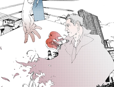 3月25日付けの朝日新聞朝刊より、中田春彌によるカット。