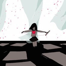 宮崎夏次系による「少女か小説か」の挿絵イラスト。