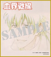 アニメイトにて配布される早期予約特典の色紙（スティーブン）。(c)2015 内藤泰弘/集英社・血界戦線製作委員会