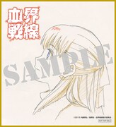アニメガにて配布される早期予約特典の色紙（ミシェーラ）。(c)2015 内藤泰弘/集英社・血界戦線製作委員会