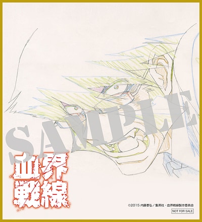 TSUTAYAにて配布される早期予約特典の色紙（クラウス）。(c)2015 内藤泰弘/集英社・血界戦線製作委員会