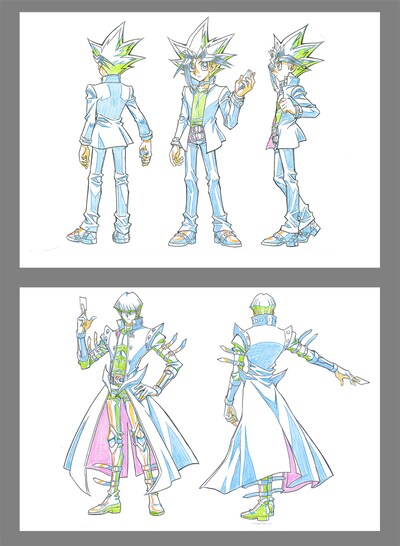 武藤遊戯と海馬瀬人の設定画。(c)高橋和希 スタジオ・ダイス／劇場版遊戯王製作委員会 2016