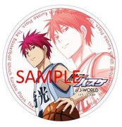 ミニゲームの景品としてプレゼントされる100mmサイズの缶バッジ。(c)藤巻忠俊／集英社・黒子のバスケ製作委員会