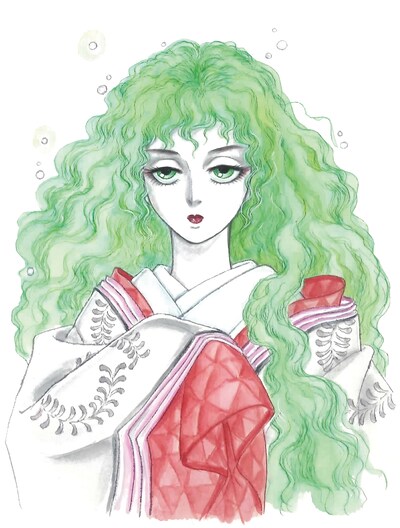 木原敏江「白妖の娘」のイラスト。