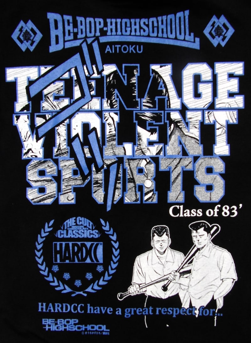 「BE-BOP-HIGHSCHOOL - TEEN AGE VIOLENT SPORTS CLASS OF '83」の背面。