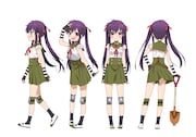 くるみ(恵飛須沢胡桃)。ゆきの親友の元気系少女。シャベルを愛用。(c) Nitroplus/海法紀光・千葉サドル・芳文社/がっこうぐらし!製作委員会