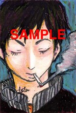 抽選で1名にプレゼントされる直筆ポストカード（トウテムポール）。 (c)茜新社