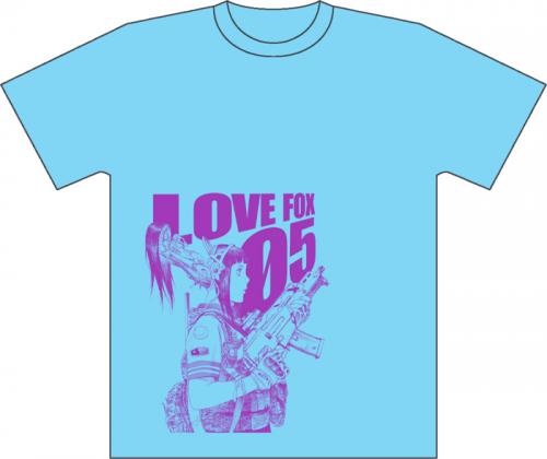 松本次郎のTシャツ「LOVEFOX05」。写真のものはライトブルー。