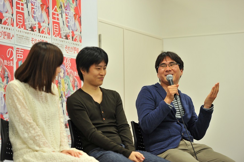 アニメ「それが声優！」制作発表会の様子。