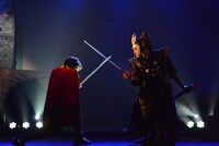 舞台「龍狼伝」公開稽古の様子。