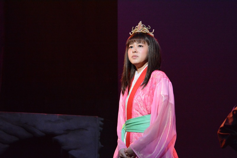 舞台「龍狼伝」公開稽古より、泉真澄（栞菜）。
