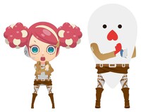 東京ジョイポリスのオリジナルキャラクター、ロピット（左）とジョイポリくん（右）。(c)諫山創・講談社/「進撃の巨人」製作委員会