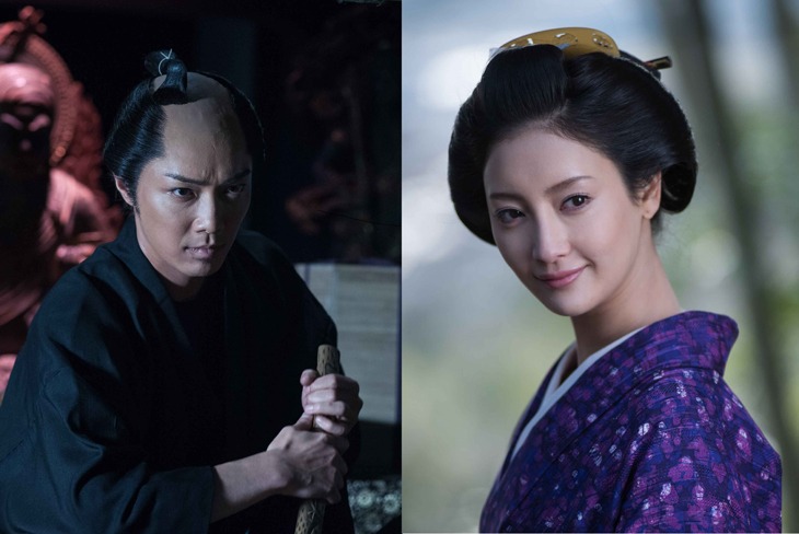 左から成宮寛貴（甚三郎役）、菜々緒（おこん役）。(c)オノ・ナツメ／小学館 (c)2015 WOWOW／ホリプロ