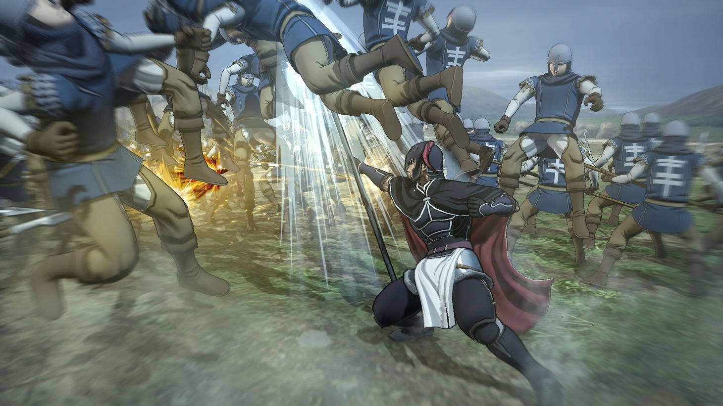 「アルスラーン戦記×無双」のダリューンの戦闘シーン。(c)2015 荒川弘・田中芳樹・講談社/「アルスラーン戦記」製作委員会・MBS (c)2015 コーエーテクモゲームス