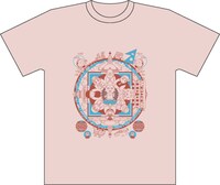 須藤真澄のイラストTシャツ「マンダーラ」ライトピンク